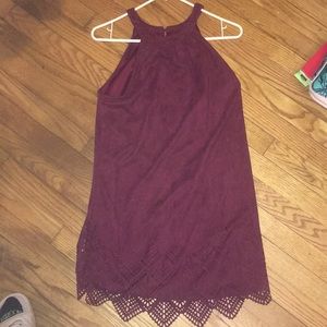 Knee length burgundy dress
